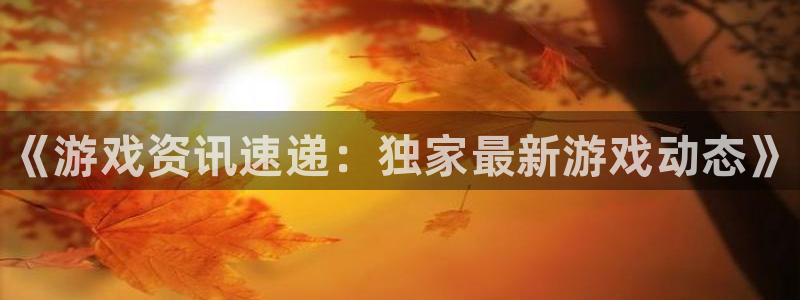 蓝冠娱乐平台注册资金多少：《游戏资讯速递：独家最新游戏动态》